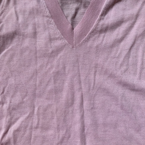 J. Crew Merino Wool V-neck Sweater EUC Light Pink - Picture 5 of 5